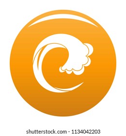Wave water drop icon. Simple illustration of wave water drop vector icon for any design orange