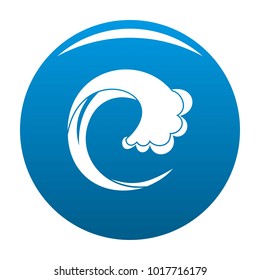 Wave water drop icon vector blue circle isolated on white background 