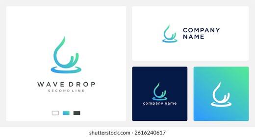 Wave water drop logo design