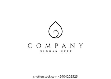 Wave Water Drop logo with simple minimalist design style