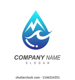 wave in water drop logo template