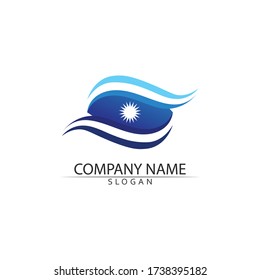 diseño de ilustraciones de vectores con logotipo de caída de onda y agua