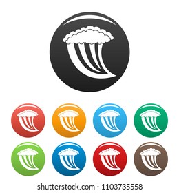 Wave water icon. Simple illustration of wave water vector icons set color isolated on white