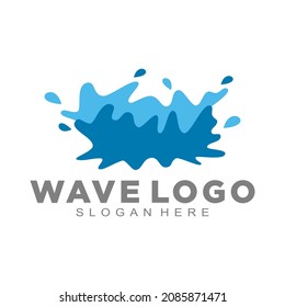 Logo del vector de ilustración de agua de onda
