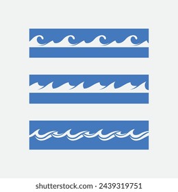 wave and water Isolated round shape logo Blue color logotype Flowing water image. Sea, ocean, river surface