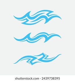 Onda y agua Logotipo de forma redonda aislada Color azul Mar, océano, superficie del río