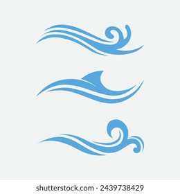 wave and water Isolated round shape logo Blue color  Sea, ocean, river surface