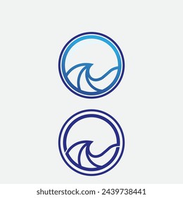 wave and water Isolated round shape logo Blue color  Sea, ocean, river surface