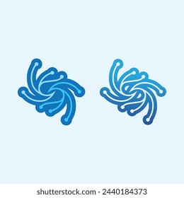 wave and water Isolated round shape logo Blue color  Sea, ocean, river surface