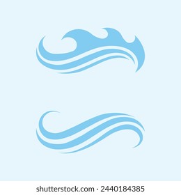 wave and water Isolated round shape logo Blue color  Sea, ocean, river surface