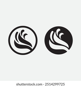 wave and water Isolated round shape logo Blue color  Sea, ocean, river surface