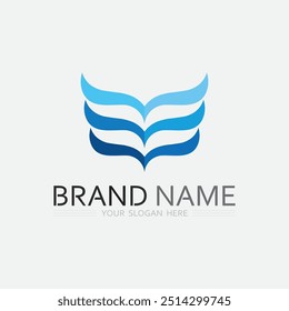 wave and water Isolated round shape logo Blue color  Sea, ocean, river surface