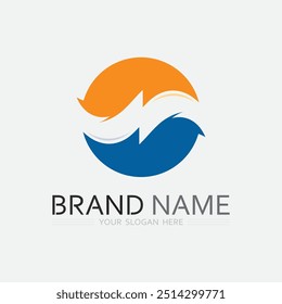 wave and water Isolated round shape logo Blue color  Sea, ocean, river surface