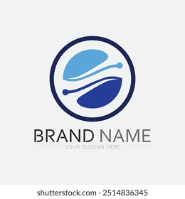 onda e água Isolado forma redonda logotipo Cor azul Mar, oceano, superfície do rio