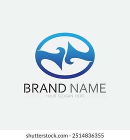 onda e água Isolado forma redonda logotipo Cor azul Mar, oceano, superfície do rio