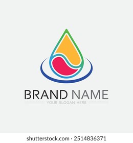 wave and water Isolated round shape logo Blue color  Sea, ocean, river surface