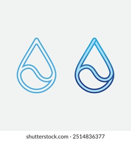 wave and water Isolated round shape logo Blue color  Sea, ocean, river surface