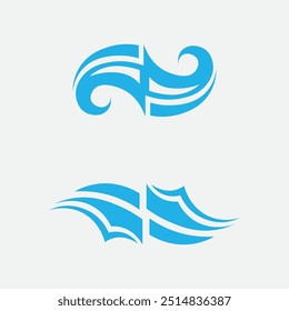 wave and water Isolated round shape logo Blue color  Sea, ocean, river surface