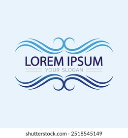wave and water Isolated round shape logo Blue color  Sea, ocean, river surface