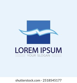 onda e água Isolado forma redonda logotipo Cor azul Mar, oceano, superfície do rio