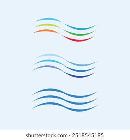 wave and water Isolated round shape logo Blue color  Sea, ocean, river surface