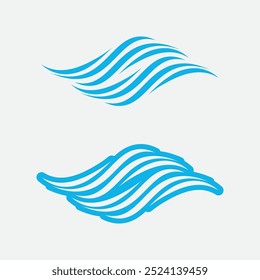 wave and water Isolated round shape logo Blue color  Sea, ocean, river surface