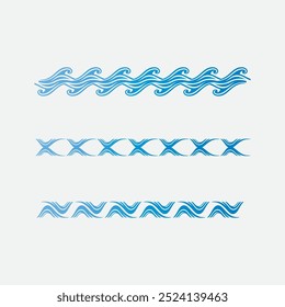 wave and water Isolated round shape logo Blue color  Sea, ocean, river surface