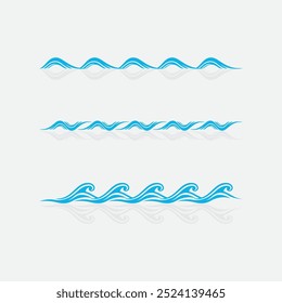wave and water Isolated round shape logo Blue color  Sea, ocean, river surface
