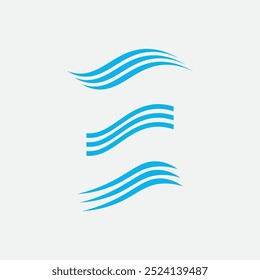 wave and water Isolated round shape logo Blue color  Sea, ocean, river surface