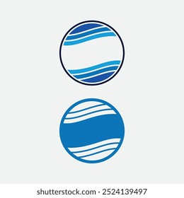 wave and water Isolated round shape logo Blue color  Sea, ocean, river surface