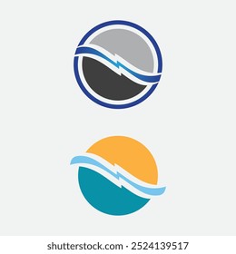 wave and water Isolated round shape logo Blue color  Sea, ocean, river surface