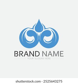 wave and water Isolated round shape logo Blue color  Sea, ocean, river surface