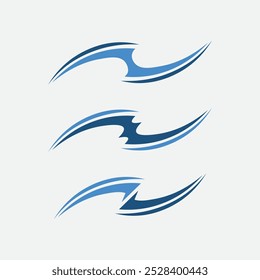 wave and water Isolated round shape logo Blue color  Sea, ocean, river surface