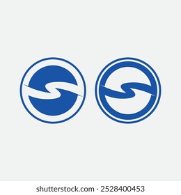 wave and water Isolated round shape logo Blue color  Sea, ocean, river surface