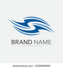 onda e água Isolado forma redonda logotipo Cor azul Mar, oceano, superfície do rio