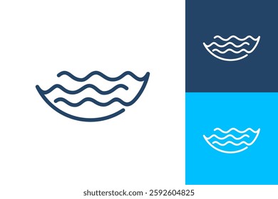 Wave water line abstract icon wavy ocean sea outline logo