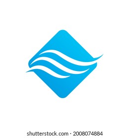 Wave water logo design template