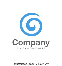 Wave water logo design template