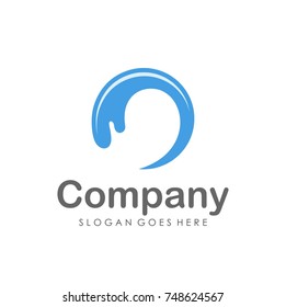 Wave water logo design template