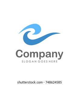 Wave water logo design template