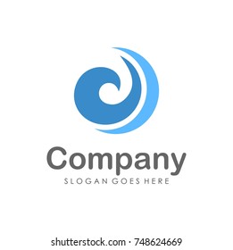 Wave water logo design template
