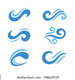 Wave water logo design template