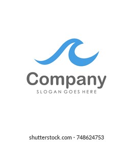 Wave water logo design template