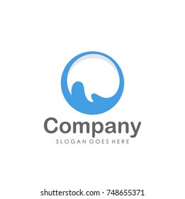 Wave water logo design template