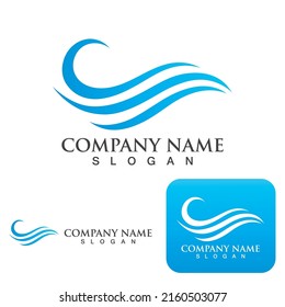 Wave water logo  icon vector illustration design
