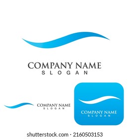 Icono de logotipo de agua de onda diseño vectorial