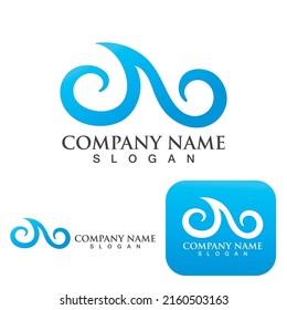 Icono de logotipo de agua de onda diseño vectorial