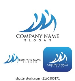 Icono de logotipo de agua de onda diseño vectorial