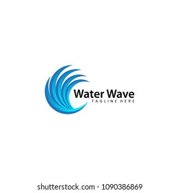 wave water logo template design vector