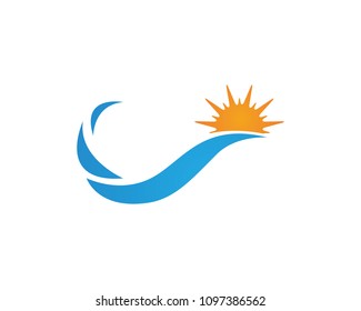 Wave water logo vector